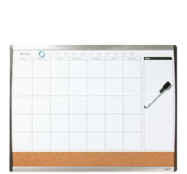 Quartet Magnetic Calendar White Board and Cork 1