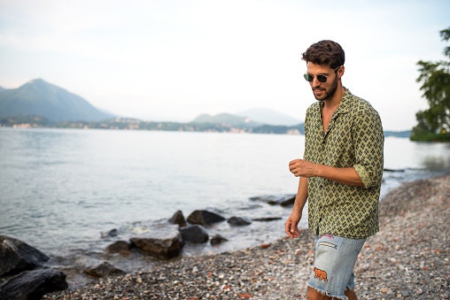 Button-Down, Shorts, and Sandals Combo for a Casual Summer Look