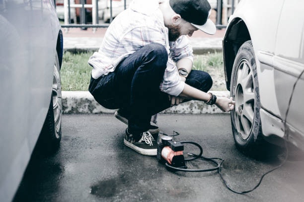 A Corded Tire Inflator Can Operate Through an External Power Supply