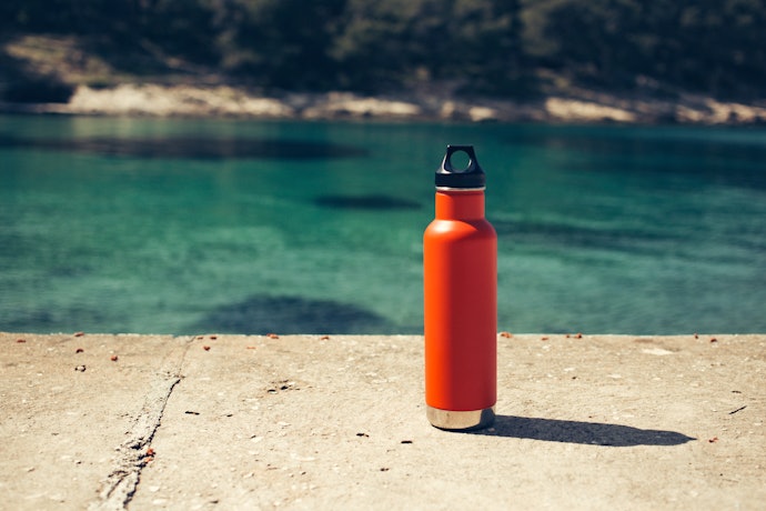 A Medium-Sized Insulated Water Bottle Lessens Refills