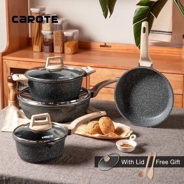 Carote Essential Woody Non-Stick Cookware Set 1