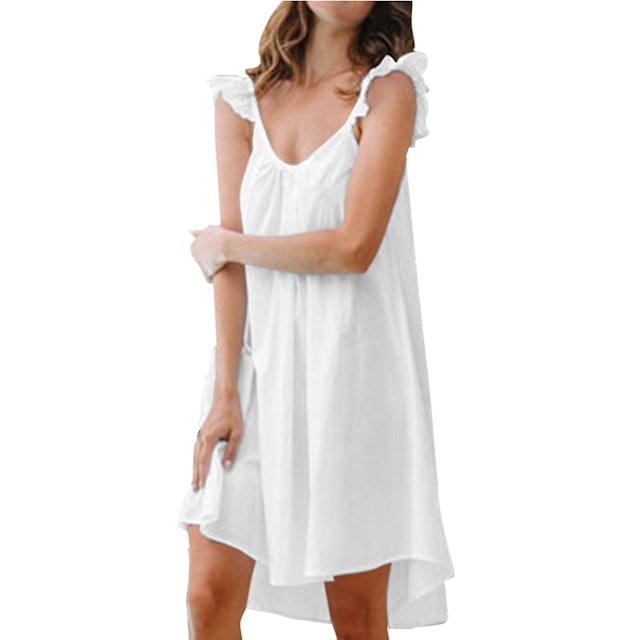 Zanzea Women Sleepwear Sleeveless Nightwear Mini Dress  1