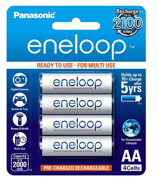 Panasonic eneloop AA Rechargeable Battery Pack of 4 1
