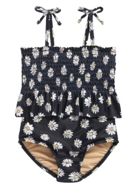 Old Navy Smocked Peplum Printed Swimsuit for Toddler Girls 1