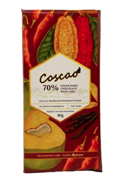Coscao  Vegan Dark Chocolate with Chili 70% Cocoa 1