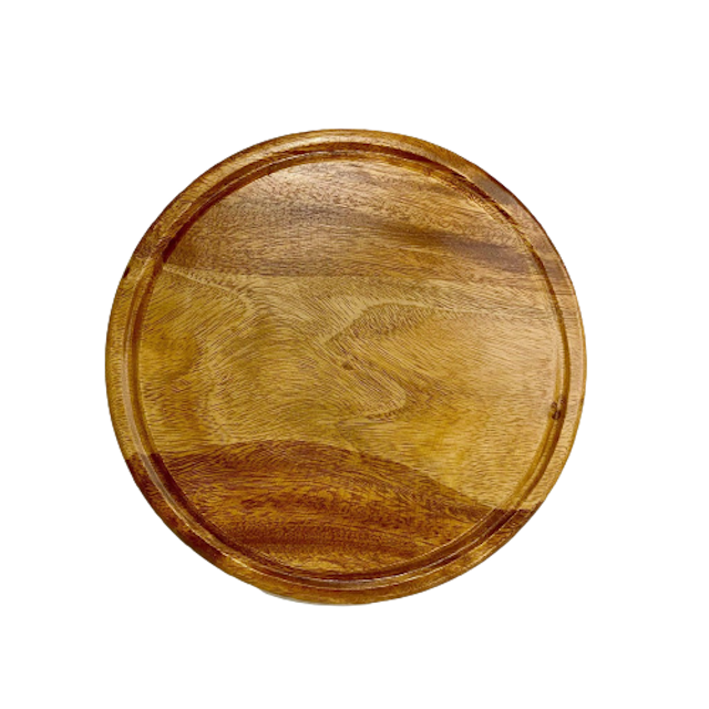 Luid Lokal Acacia Wooden Round Chopping Board with Groove 1