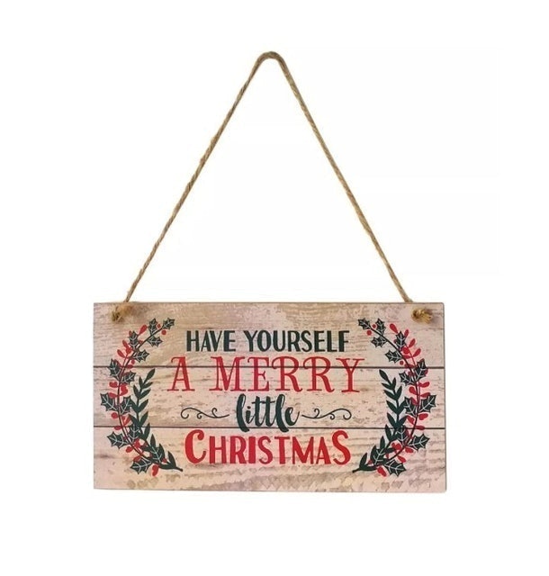 Natural Wood Merry Christmas Sign 1