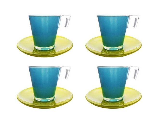 Luminarc Bicolor Blue and Yellow Coffee Mug Set  1