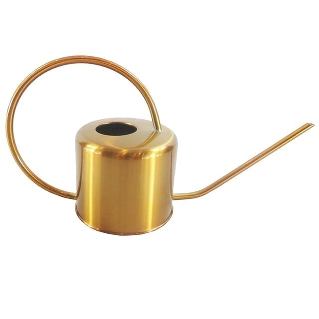 Stainless Steel Golden Long Spout Watering Can  1