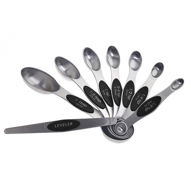 OEM 8Pcs/Set Stainless Steel Magnetic Double Heads Measuring Spoons 1