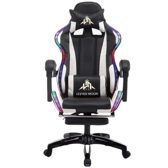 Leever Moon Leather Gaming Chair with RGB Led Light 1